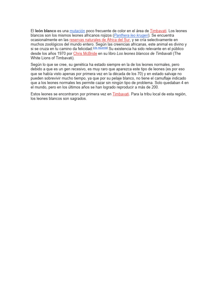 Lions | PDF