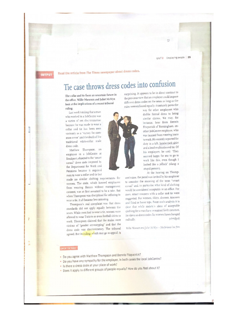 Tie Case Throws Dress Codes Into Confusion | PDF