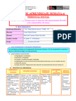 SESIÓN PS. Nos Organizamos para La Elección Del Representante Del Aula y Los Responsables de Tareas.