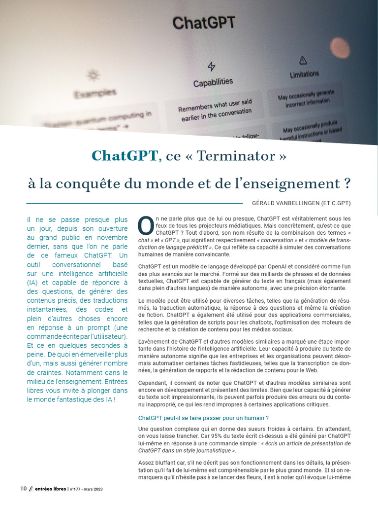 Chat GPT | PDF | Intelligence artificielle | Intelligence (IA) et ...