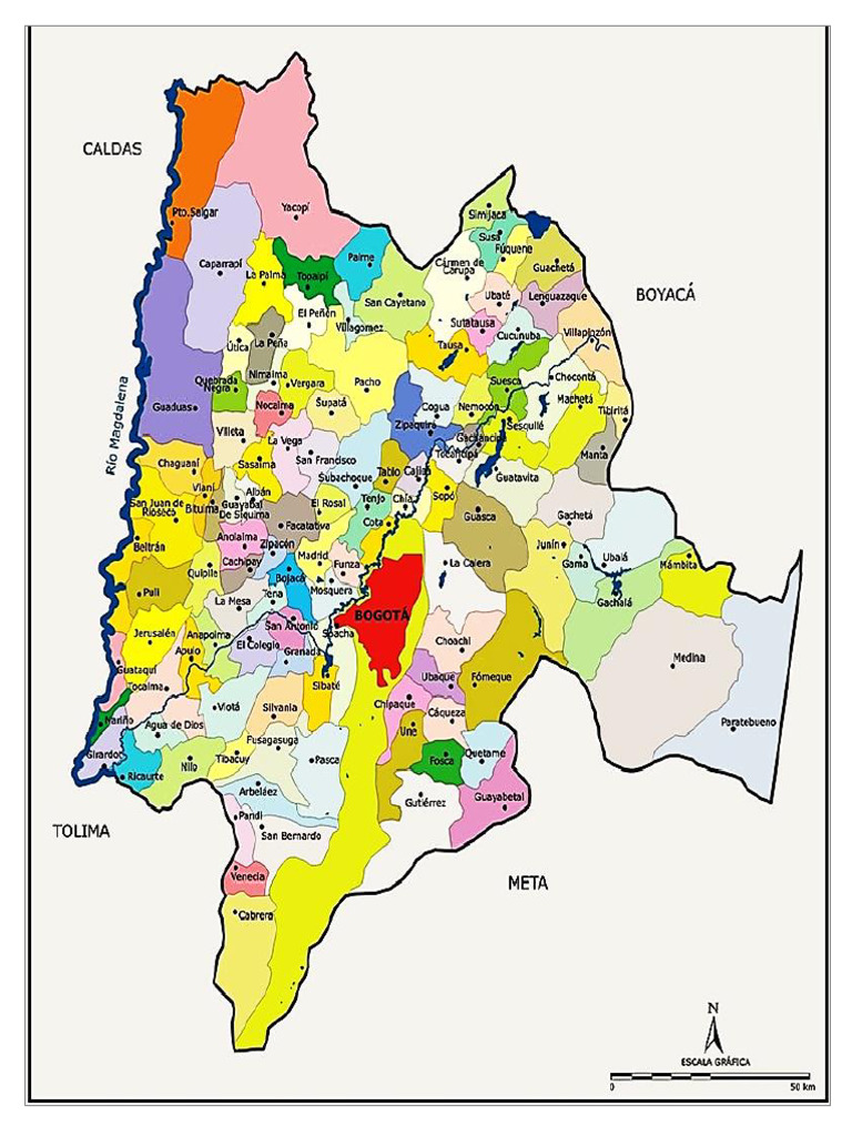 Mapa de Cundinamarca Con Sus Municipios | PDF