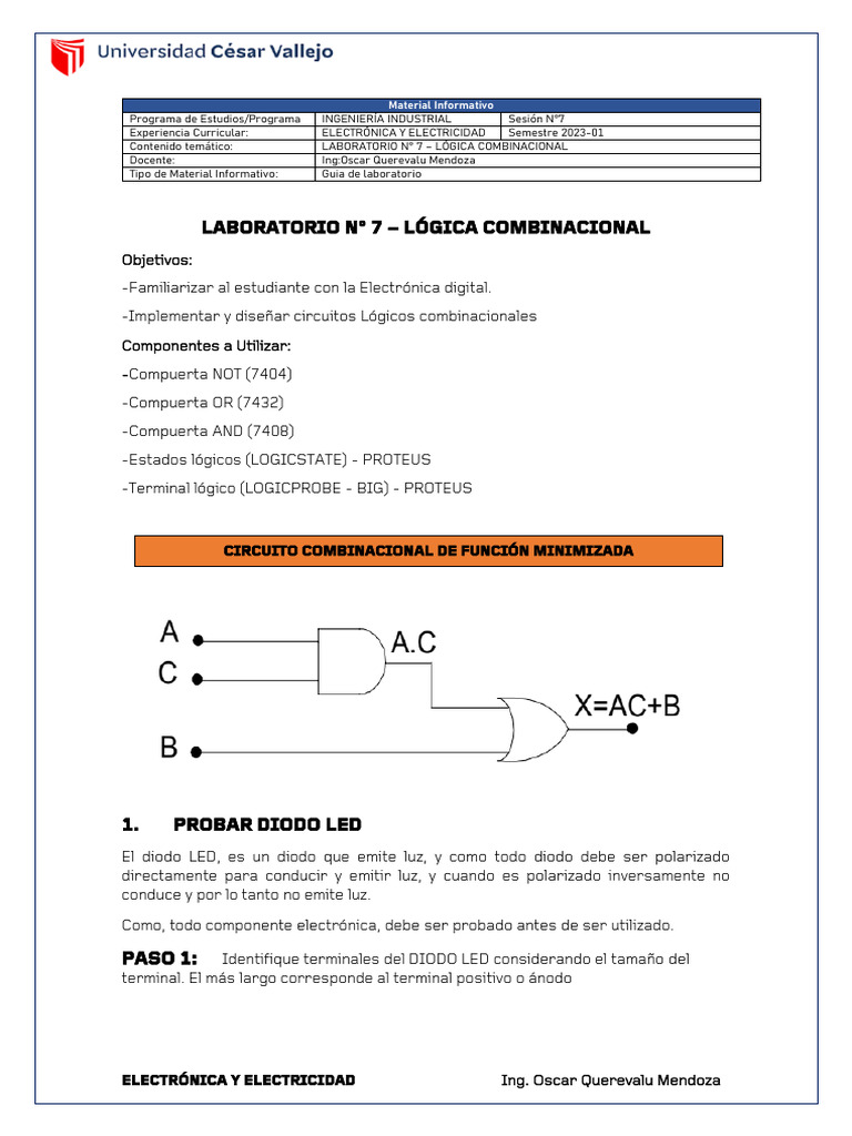 Laboratorio #7 | PDF | Electrónica | Diodo emisor de luz