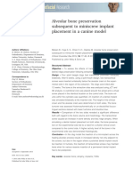 Alveolar Bone Preservation Subsequent To Miniscrew Implant Placement in A Canine Model