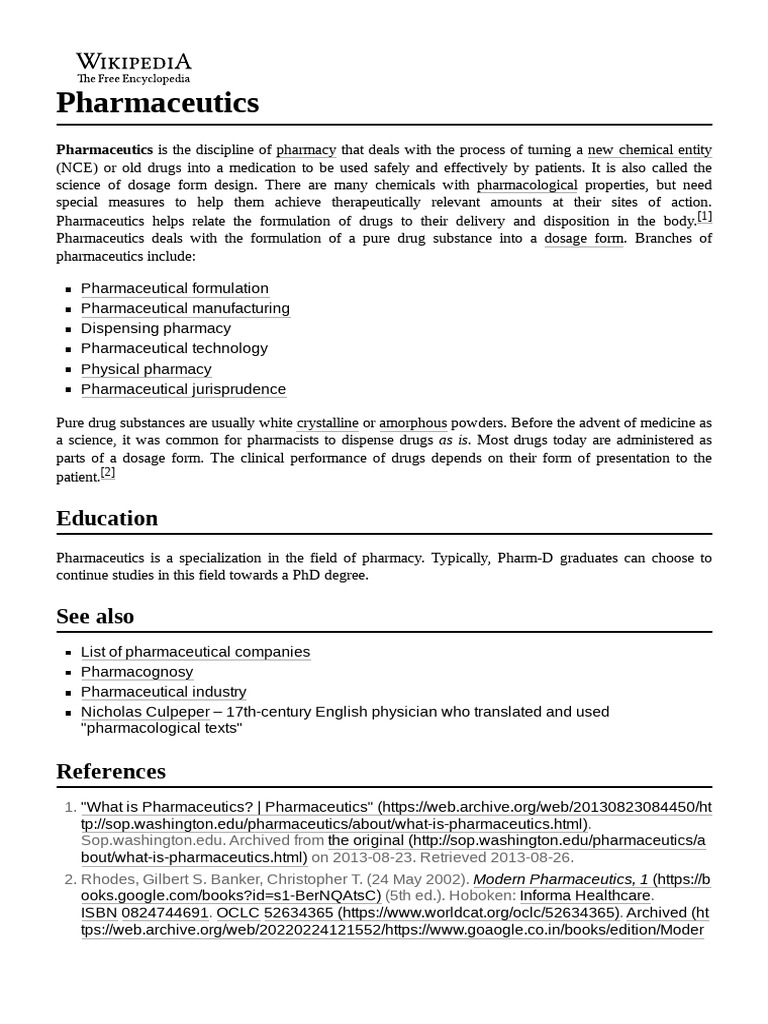 Pharmaceutics Pdf Pharmaceutics Pharmacy