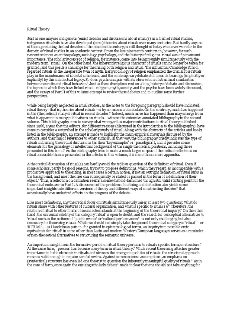 Ritual Theory | PDF | Rituals | Theory