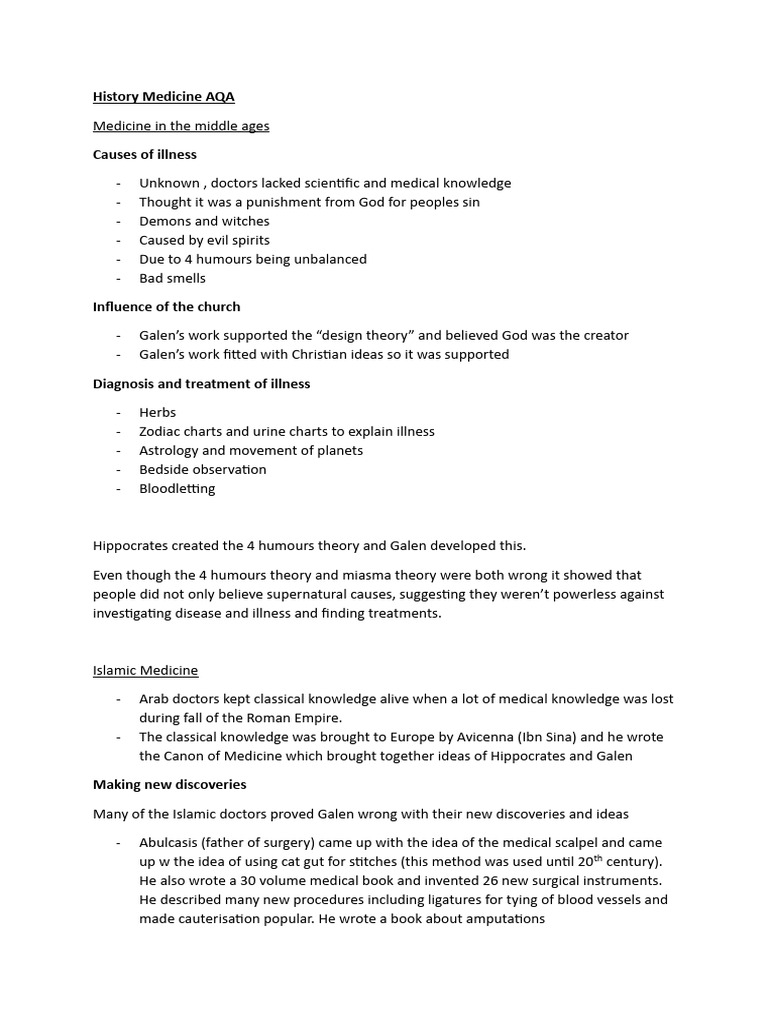 GCSE HISTORY MEDICINE QUESTIONS AQA intelligence overview
