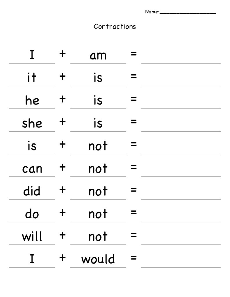 Contractions | PDF, image size:791x1023