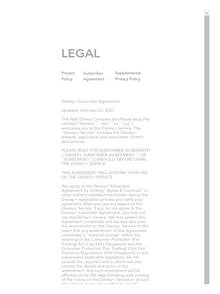 Disney+ Subscriber Agreement Overview | PDF | Damages | License