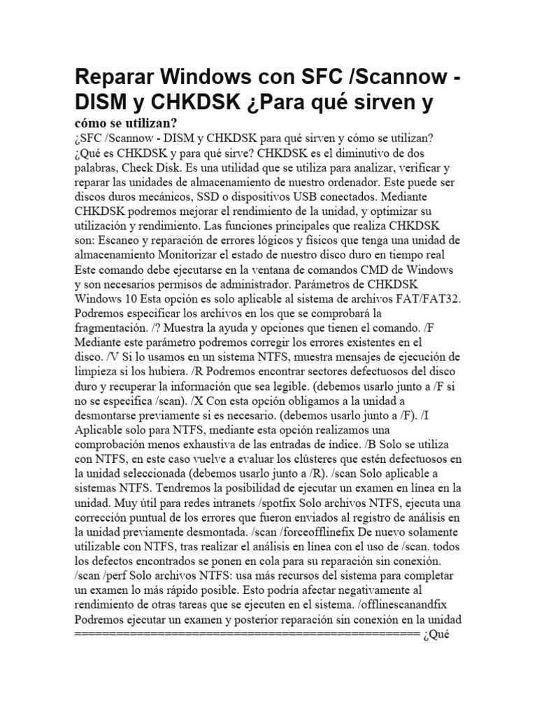 Reparar Windows Con Sfc Pdf Archivo De Computadora Ciencias De La