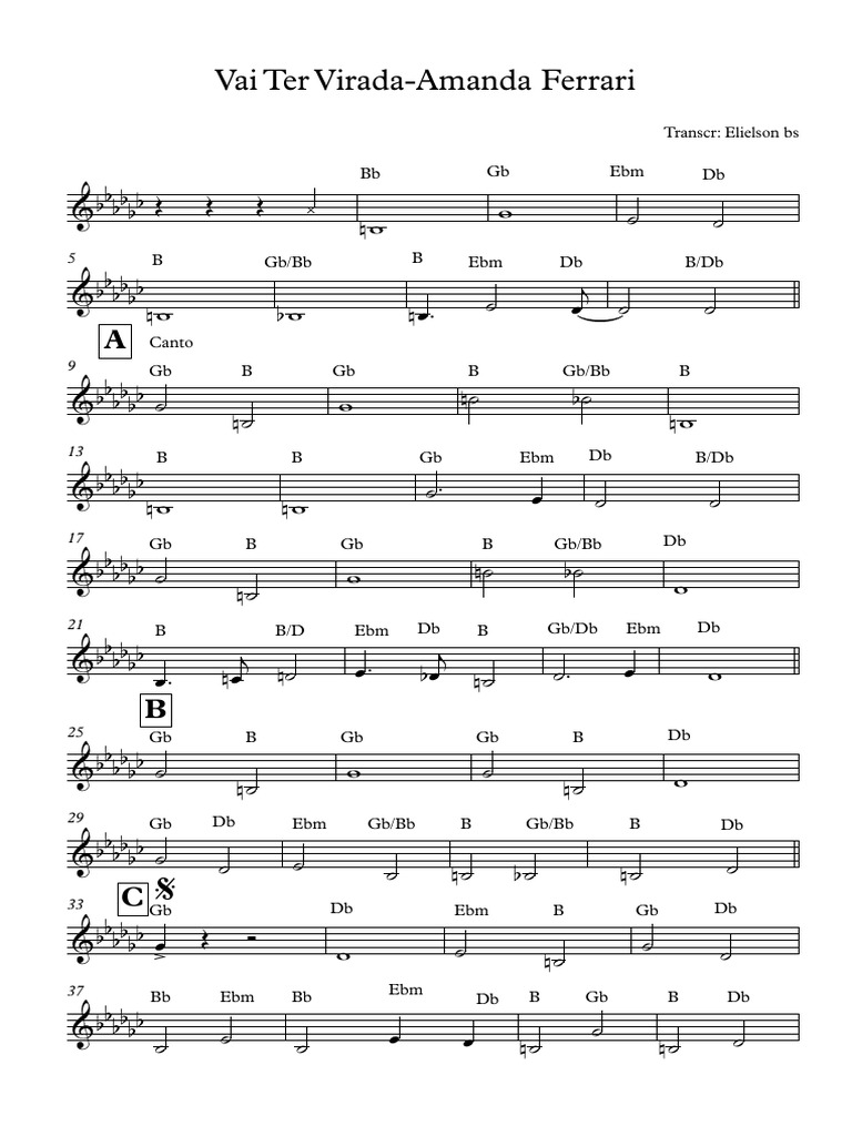 Vai Ter Virada-Amanda Ferrari - Partitura Completa | PDF | Xadrez