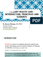 Lecture 1 - Primary Health Care Overview