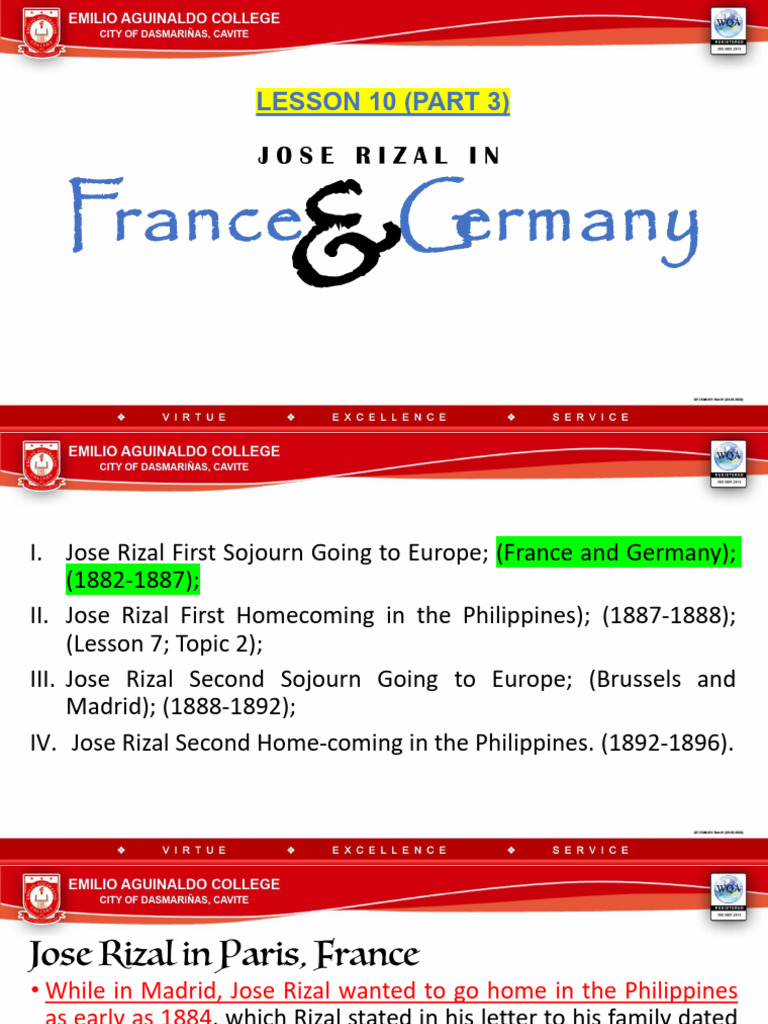 Rizal's Journey in France and Germany | PDF | Philippines