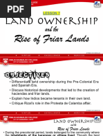 Lesson 7 Land Ownership - Rizal - S First Homecoming