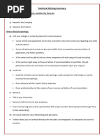 Technical Writing Summary