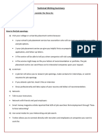 Technical Writing Summary