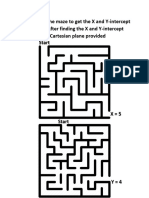 1.) Complete The Maze To Get The X and Y-Intercept of 4x+5y 20. After Finding The X and Y-Intercept Graph It in The Cartesian Plane Provided