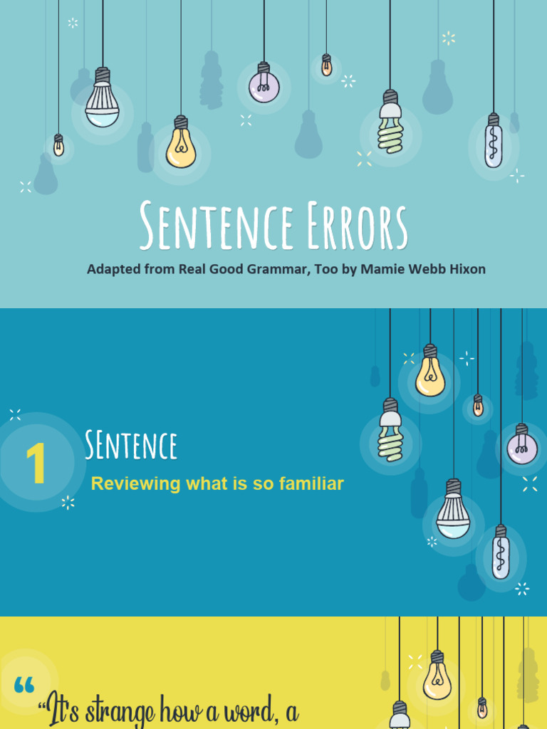 Common Sentence Errors Explained | PDF | Verb | Subject (Grammar)