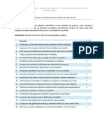 Relacionamento Interpessoal - Teste