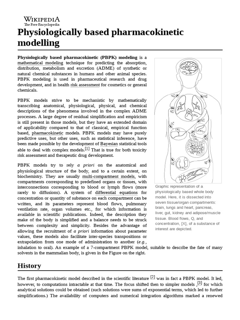 Physiologically Based Pharmacokinetic Modelling | PDF | Pharmacology ...
