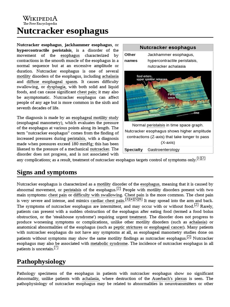 Nutcracker Esophagus PDF Gastroenterology Causes Of Death