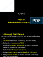 AF301 Topic 11 - Behavioural Accounting Theory