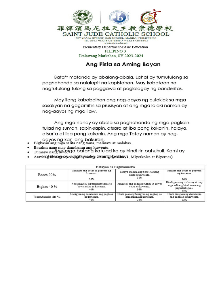 G3 Pasalitang Pagsubok 2Q | PDF