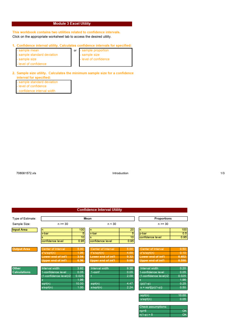 Excel utility download free pdf sample size determination