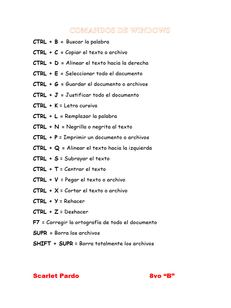 Comandos de Windows | PDF