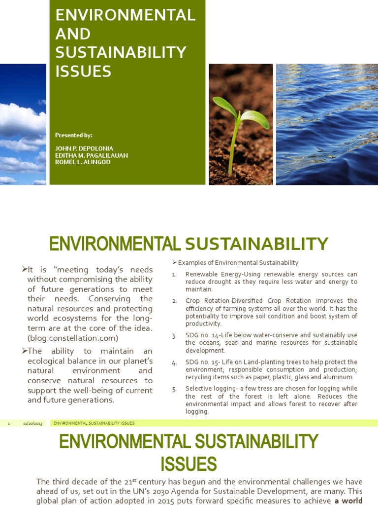 Environmental Sustainability Challenges | PDF | Sustainability ...