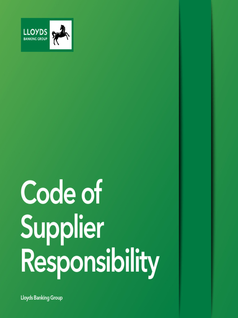 Lloyds Supplier Responsibility Code | PDF | Supply Chain | Sustainability