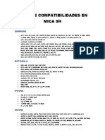 Lista de Compatibilidades en Mica 9h