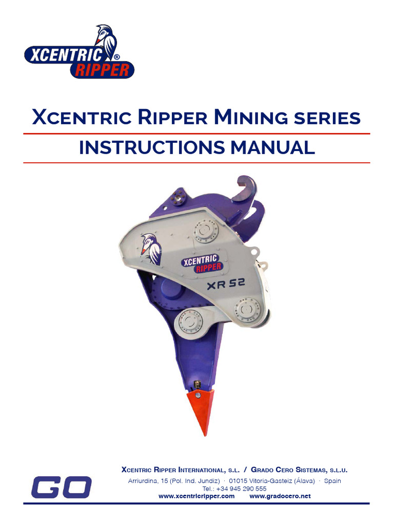 Xcentric Ripper Mining Series Manual | PDF | Screw | Demolition