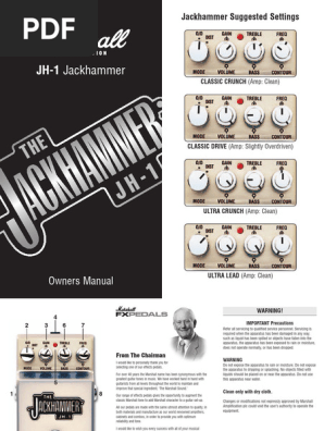 Marshall Jackhammer JH 1 Manuel Utilisateur en 53472 | PDF