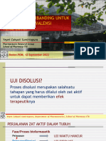 Uji Disolusi Terbanding Untuk Pembuktian Ekivalensi Terapeutik