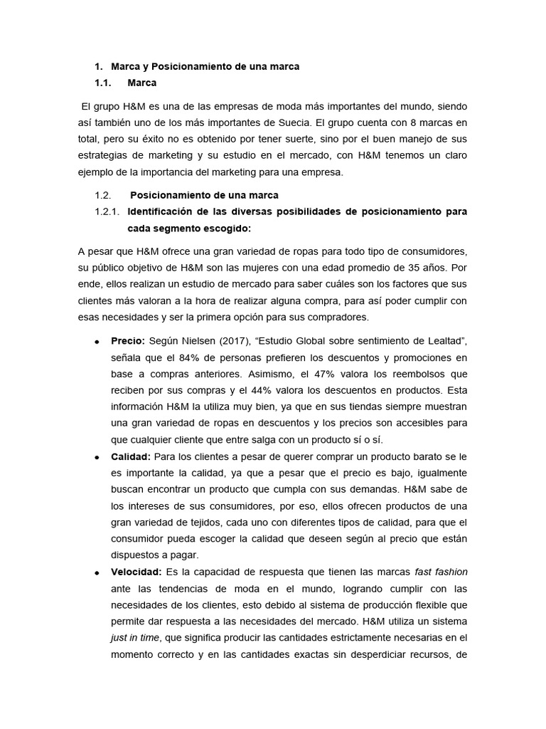Estrategias de Marketing de H&M | PDF | Marca | Marketing