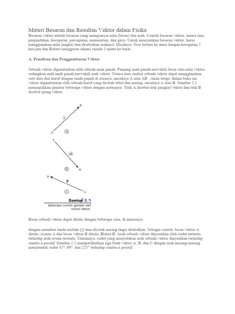 Materi Resultan Vektor dalam Fisika | PDF | Sains & Matematika