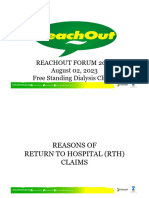 Reachout Forum 2023 August 02, 2023 Free Standing Dialysis Clinics