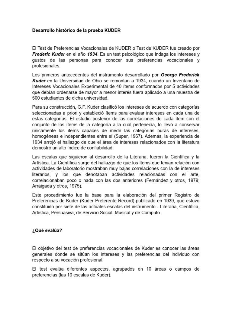 Prueba KUDER | PDF | Ingeniería