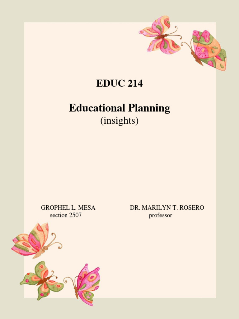 Key Components of Educational Planning | PDF | Goal | Needs Assessment