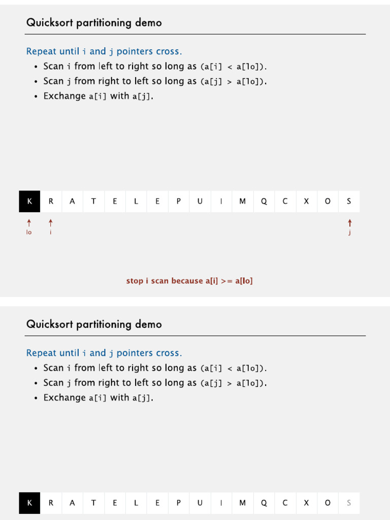 Demo Quick Sort Partition | PDF