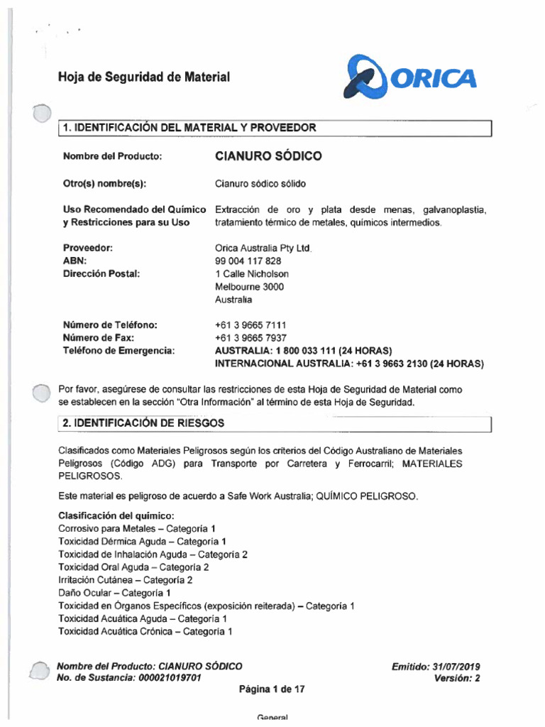 Cianuro de Sodio PDF