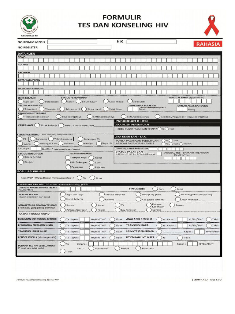 Form Tes Dan Konseling Hiv | PDF