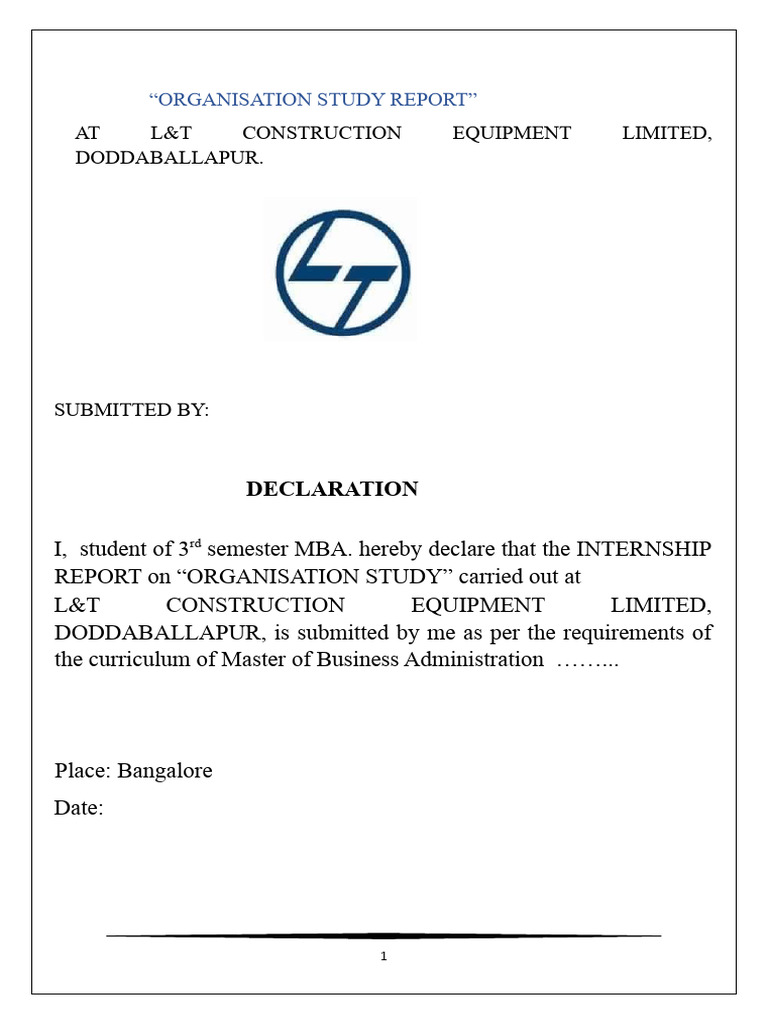 L&T Constraction LTD PDF Heavy Equipment Business Economics
