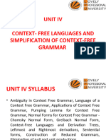 Unit IV Context Free Languages