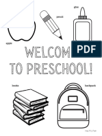 Welcome To Preschool Coloring Page