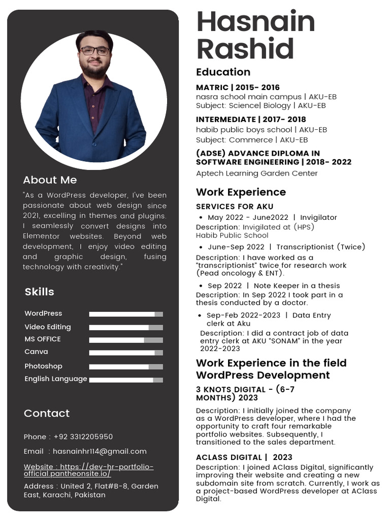 Hasnain Rashid | PDF | Word Press | Computing