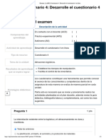 Logistia de Almacen Cuestionario 4 - Desarrolle El Cuestionario 4 en Línea