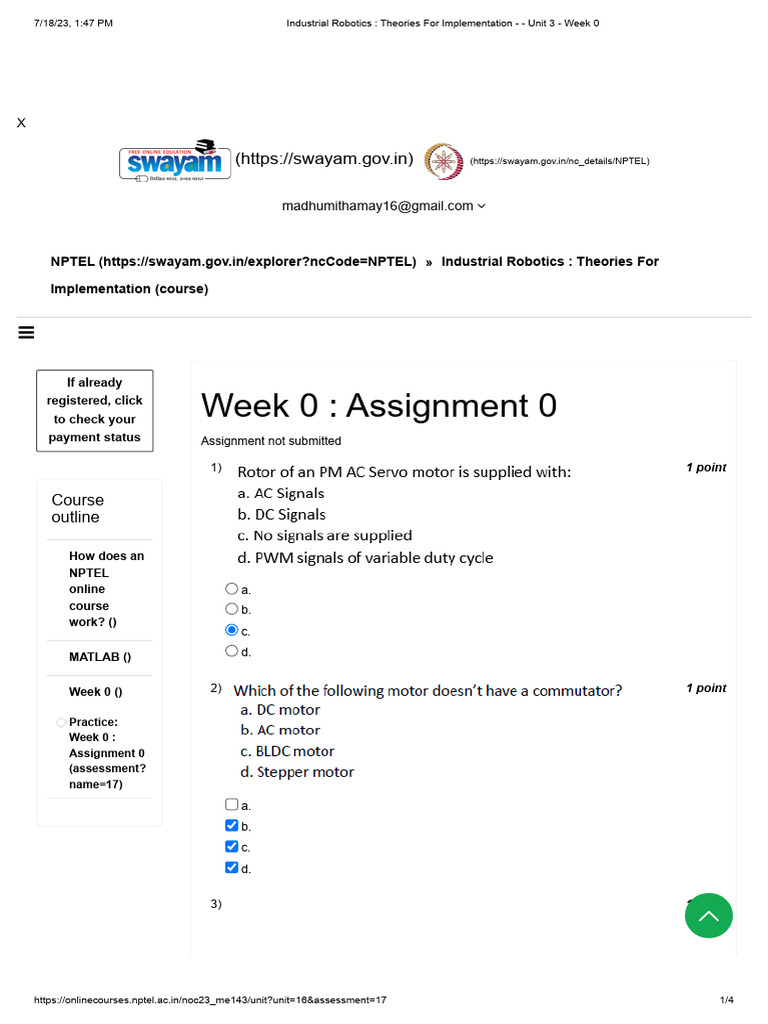 Industrial Robotics Theories For Implementation Unit 3 Week 0