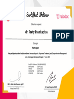Sertifikat Webinar Halodoc Dermatophytosis - Diagnosis, Treatment, and Comprehensive Management - Dr. Prety Pranitacitra