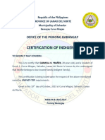 Certification of Indigency With Signed